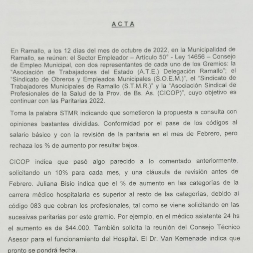 CIERRE DE PARITARIAS MUNICIPALES 